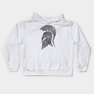 Spartan Helmet Sketch Kids Hoodie